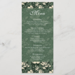Söt Grön Gardenia Estetisk Boho Bröllop Meny