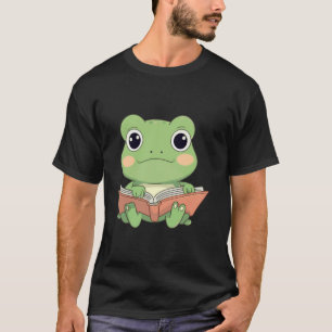 Söt Grön Groda Läs Bok Amine Läs Älskare Män T Shirt