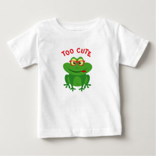 Söt grön groda serie med glasögon anpassad t shirt