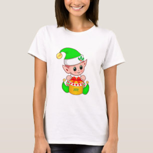Söt grön jul tomte t shirt