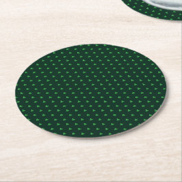 Söt grön klöver Shamrock-mönster modern chic Underlägg Papper Rund