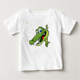 Söt Grön Krokodil Tecknad Film T Shirt