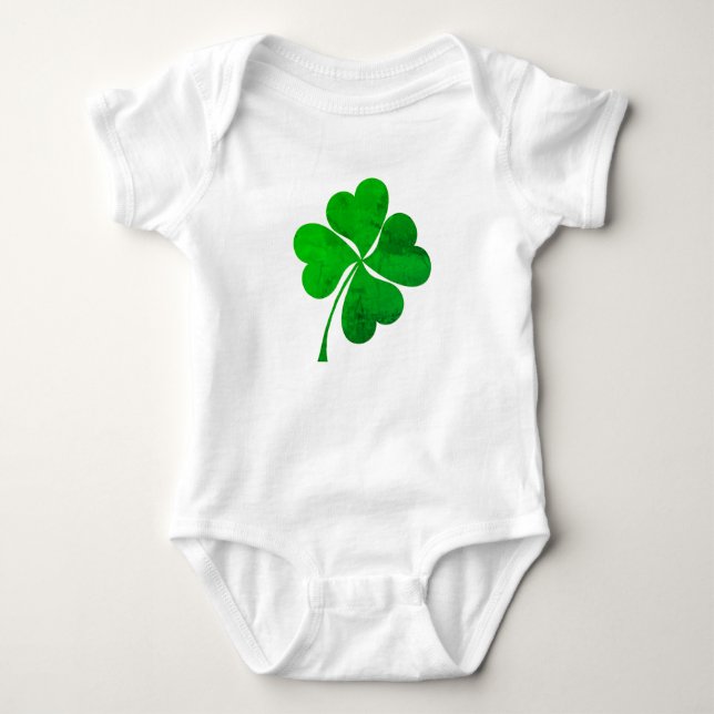 Söt grön lycklig 4 blad Klöver St. Patricks dag T Shirt (Framsida)