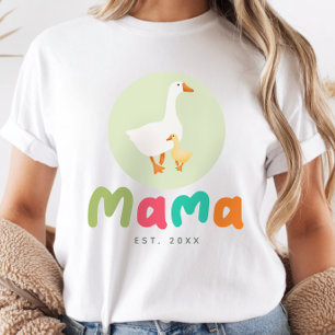 Söt Grön Mamma Gås Neutral Bebis Babyfest T Shirt