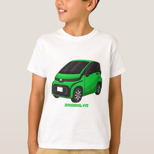 Söt grön mikrobil t shirt (Framsida)