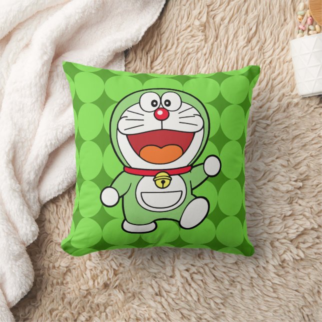 Söt Grön Mini Doraemon Anime Kudde (Filt)