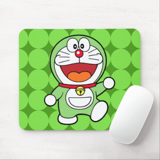 Söt Grön Mini Doraemon Anime Musmatta