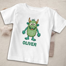 Söt Grön Monster Personlig T Shirt