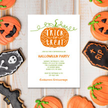 Söt Grön Orange Bus eller Bjud Halloweenfest