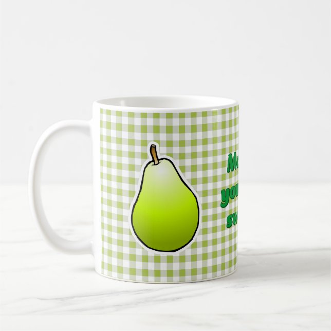 Söt Grön Päron Kaffemugg (Vänster)