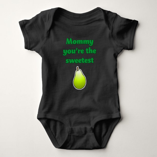 Söt Grön Päron T Shirt (Framsida)