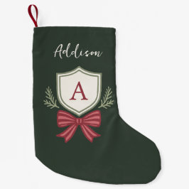 Söt Grön Röd Monogram Randig Slinga Liten Julstrumpa