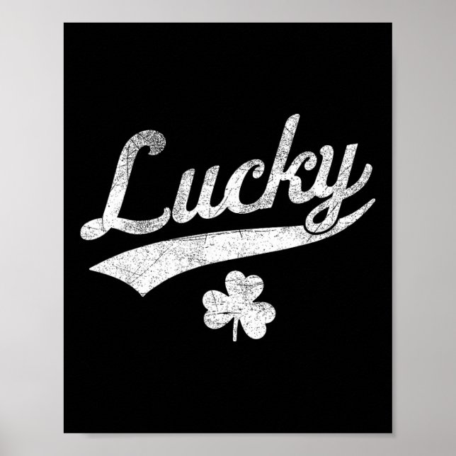 Söt grön Shamrock Lucky St Patricks Day  Poster (Framsidan)