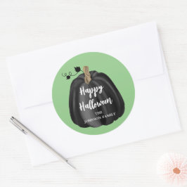 Söt grön skriptpumpa Glad Halloween Runt Klistermärke