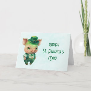 Söt grön St. Patrick's Day gris Kort
