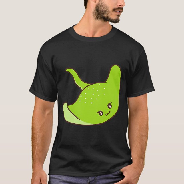 Söt grön stingrocka t shirt (Framsida)