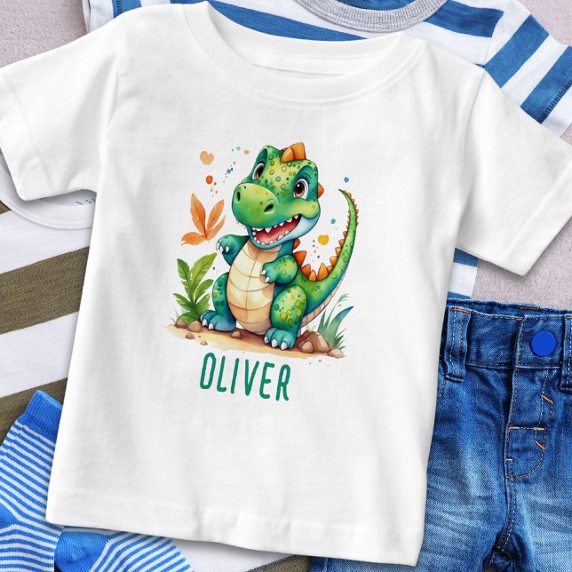 Söt Grön Trex Dinosaurie Personlig T Shirt (Skapare uppladdad)