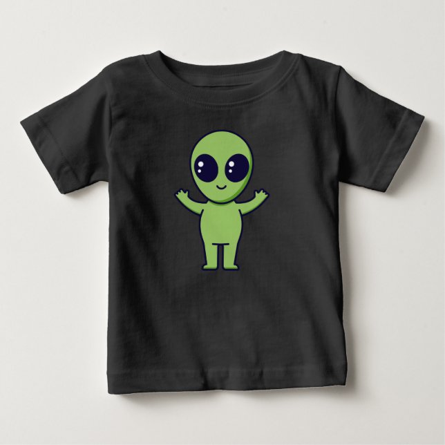 “Söt Grön Utomjordinge T Shirt (Framsida)