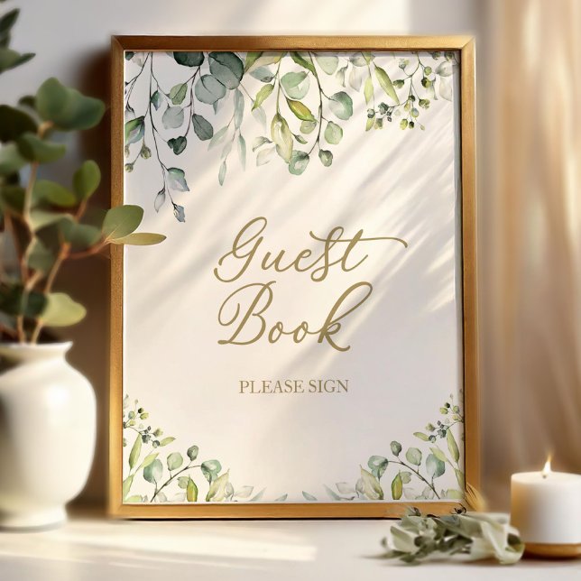 Söt grönska Eukalyptus gästboksskrivelse Poster (Skapare uppladdad)