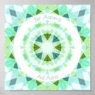 Söt Grönt Blue per Aspera och Astra Star Nursery Poster