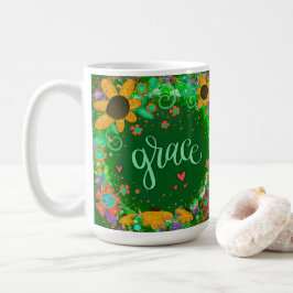Söt Grönt Grace inspirerande One Ord Art Kaffemugg