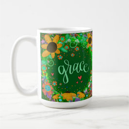 Söt Grönt Grace inspirerande One Ord Art Kaffemugg