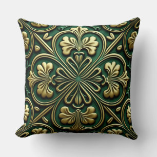 SÖT GRÖNT & GULD IRISH CELTIC KNOTS KUDDE