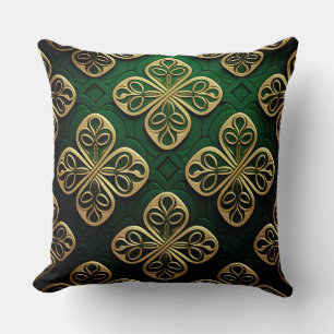 SÖT GRÖNT & GULD IRISH CELTIC KNOTS KUDDE