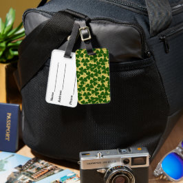 SÖT GRÖNT & GULD IRISH CELTIC SHAMROCKS BAGAGEBRICKA