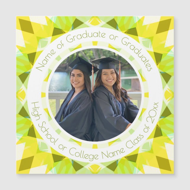 Söt Grönt Gult Studenten Keepsaké Photo Gift (Framsida)