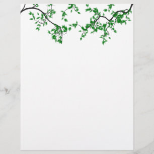 Söt Grönt Löv Gräns Stationery