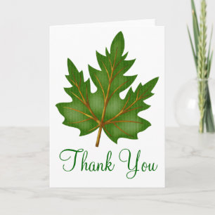 Söt Grönt Löv Tack Greeting Card-design Kort