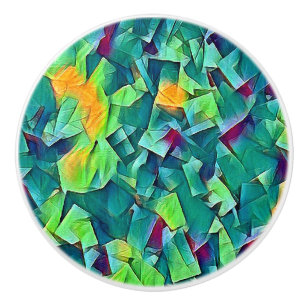 Söt Grönt-mosaikdörr eller lådknapp Knopp