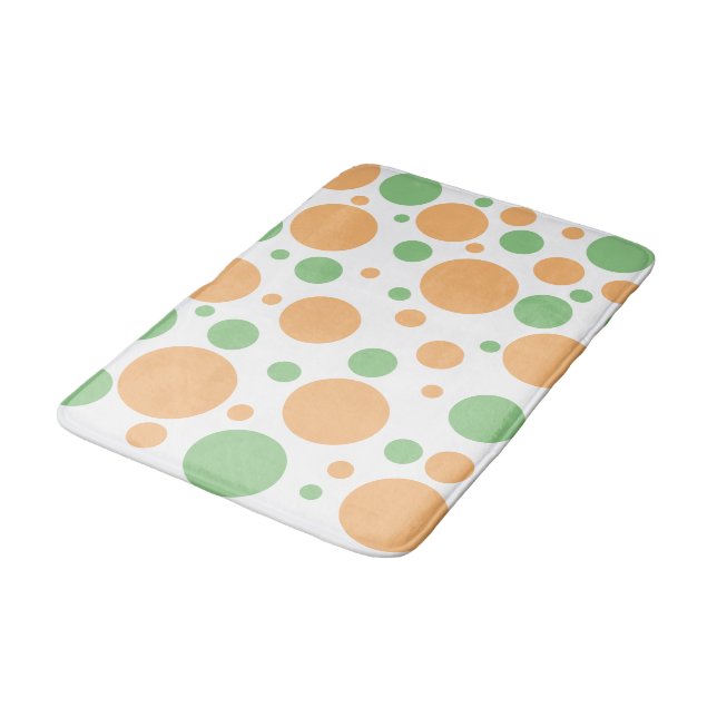 Söt Grönt Orange Polka dots Badrumsmatta (Vinklad)