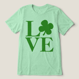Söt Grönt Shamrock Kärlek St patricks day T-shirt I Triblend-tyg