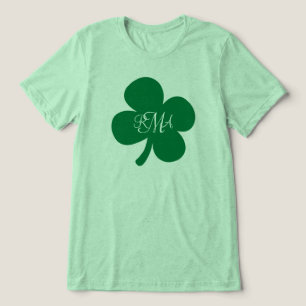 Söt Grönt Shamrock Monogrammed Personlig T-shirt