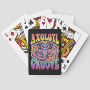 Söt Groovy Hippie Axolotl Retro 70-tal Regnbågs Ko Casinokort