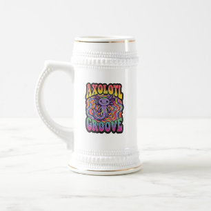 Söt Groovy Hippie Axolotl Retro 70-tal Regnbågs Ko Sejdel