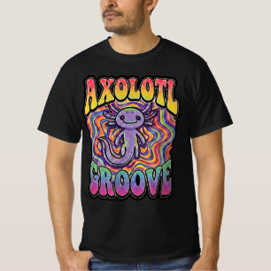 Söt Groovy Hippie Axolotl Retro 70-tal Regnbågs Ko T Shirt