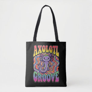 Söt Groovy Hippie Axolotl Retro 70-tal Regnbågs Ko Tygkasse