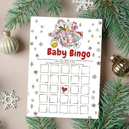 Söt Groovy Jul Bebis Shower Bingo Spel Kort