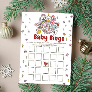 Söt Groovy Jul Bebis Shower Bingo Spel Kort