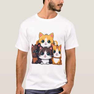 Söt grupp av seriekatten. t shirt
