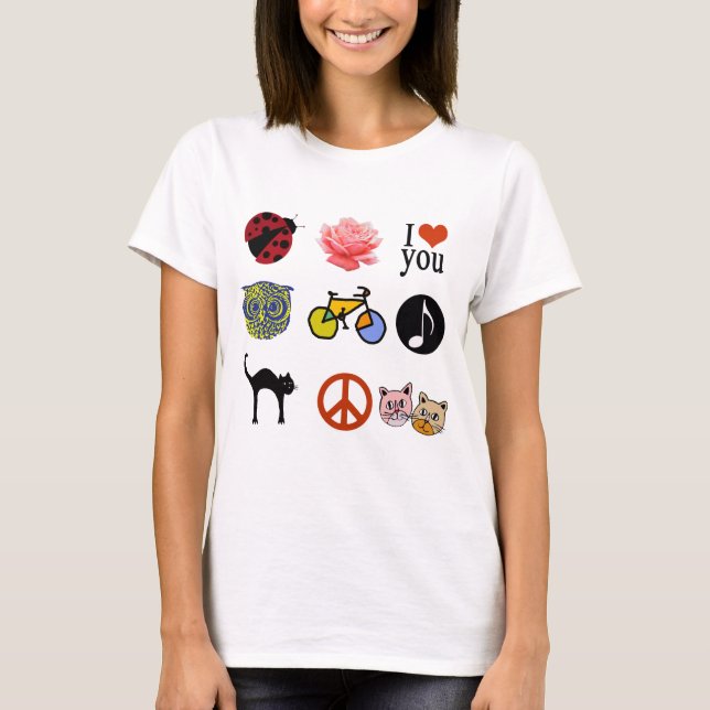 Söt grupperad flicka/flickvän t-shirt (Framsida)