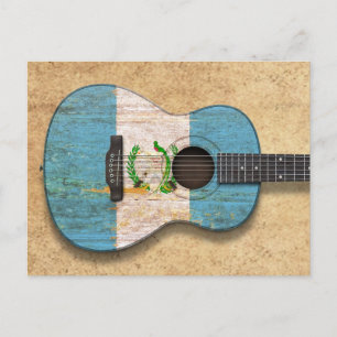 Söt guatemalansk Flagga Acoustic Guitar Vykort