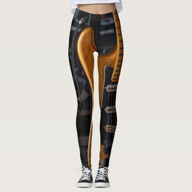 Söt Guitar Leggings (Framsida)
