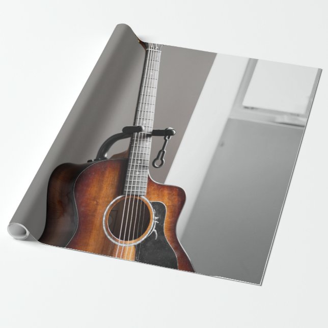 Söt Guitar Presentpapper (Utrullad)