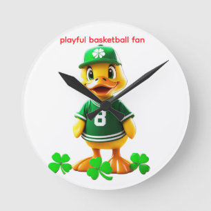 Söt gul anka i Celtics-tröja – Unreal Engine Rund Klocka