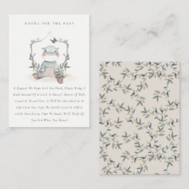 Söt gul babyflodhäst fauna böcker för baby shower tilläggskort
