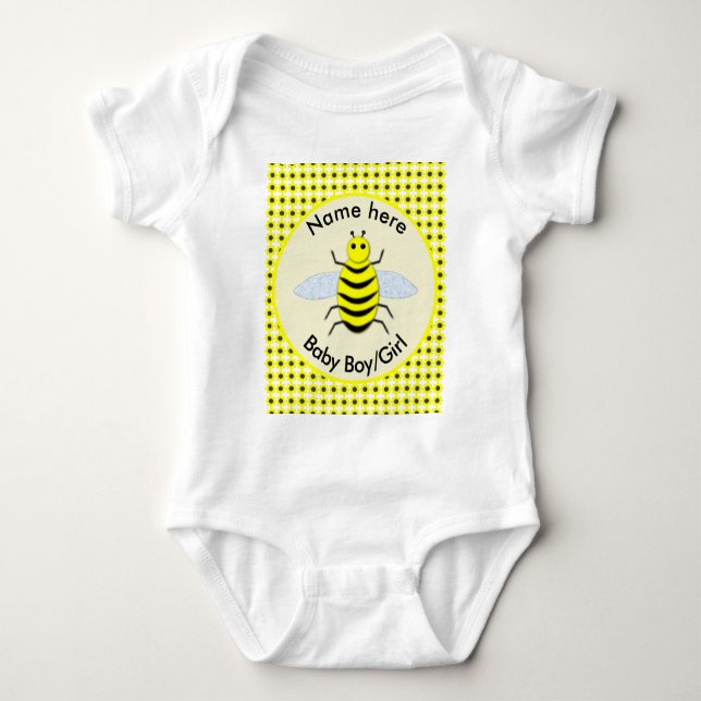 Söt Gul Bebis Bi Neutral Anpassad T Shirt (Framsida)